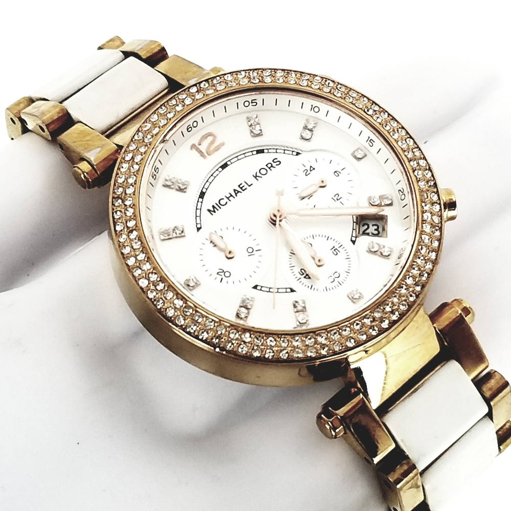 Michael Kors MK5774 Women's Watch Chronograph Stai